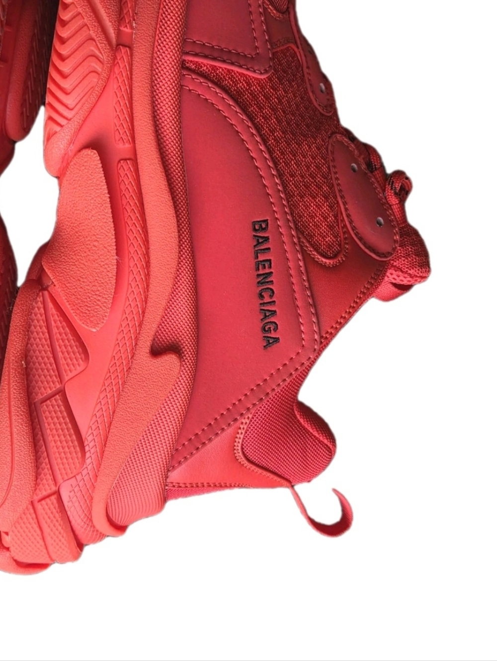 Balenciaga Red Triple S LowTop Sneakers EU 45 / Men's US Size 12 - Picture 10 of 14